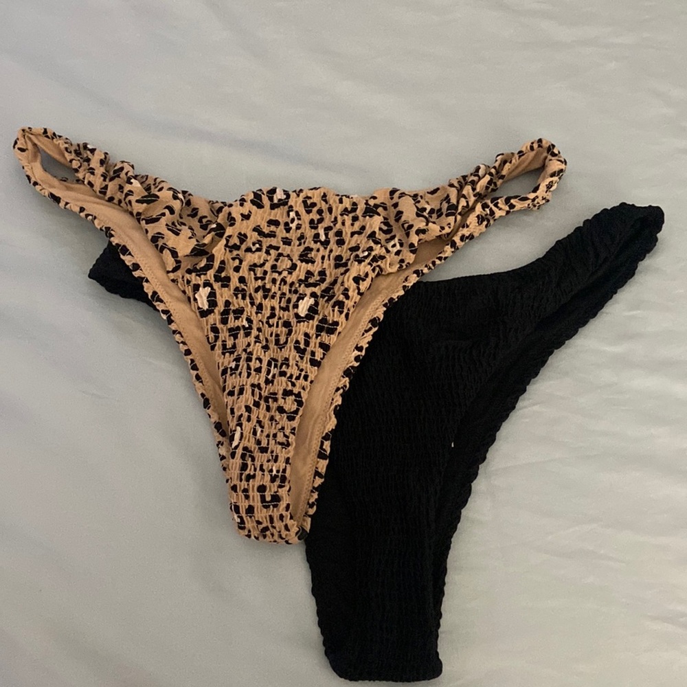 Black and Cheetah Bikini Bottoms